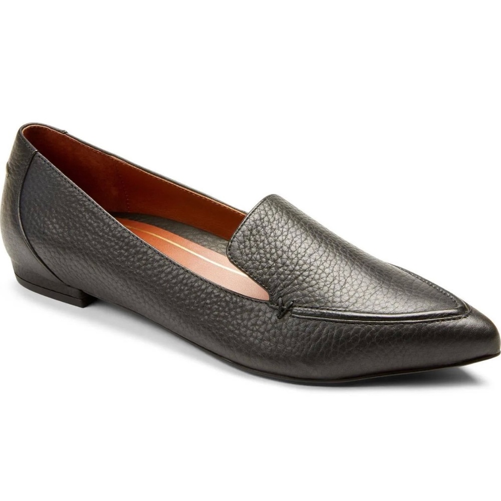 Vionic Noah Flats Loafer Leather Size 7.5 Black